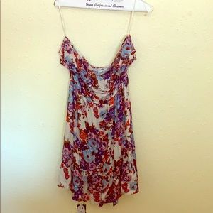 Strapless floral dress